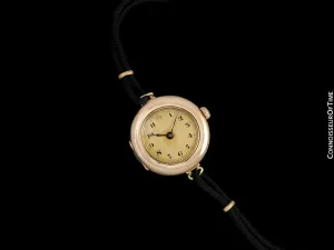 1920's Rolex Ladies Vintage Art Deco Dial Watch - 15K (14K) Gold