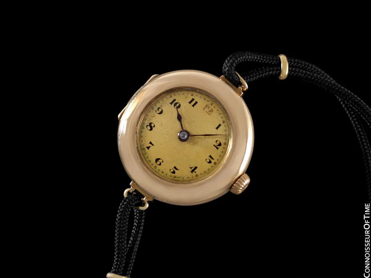 1920's Rolex Ladies Vintage Art Deco Dial Watch - 15K (14K) Gold