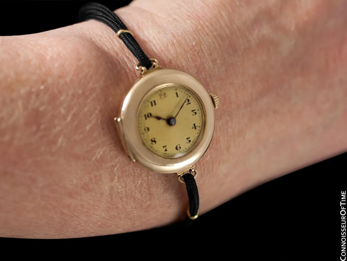 1920's Rolex Ladies Vintage Art Deco Dial Watch - 15K (14K) Gold