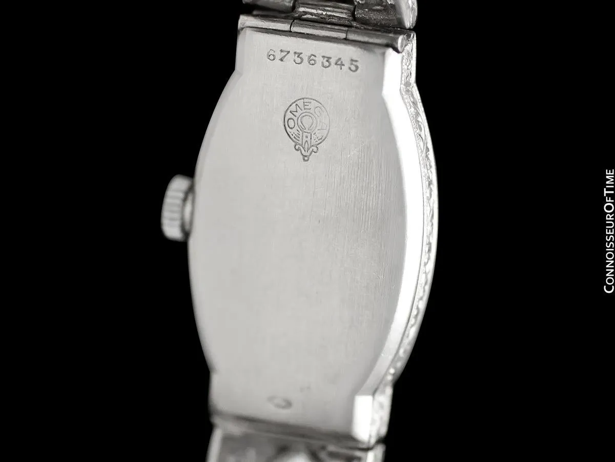 1927 Omega Rare Art Deco Vintage Ladies Watch - Platinum with 1.5 Carats of Diamonds