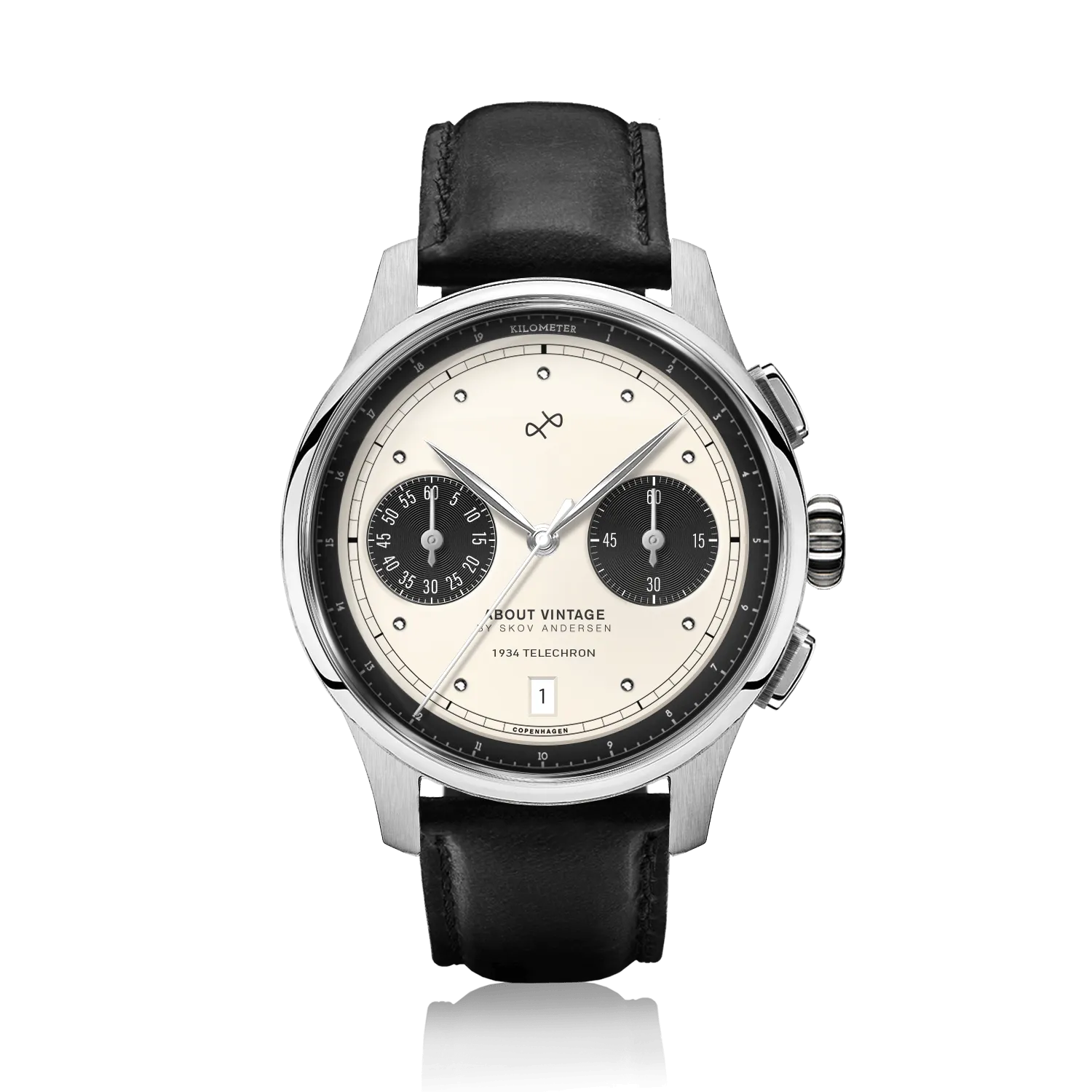 1934 Telechron, Steel / Off White & Black (B)