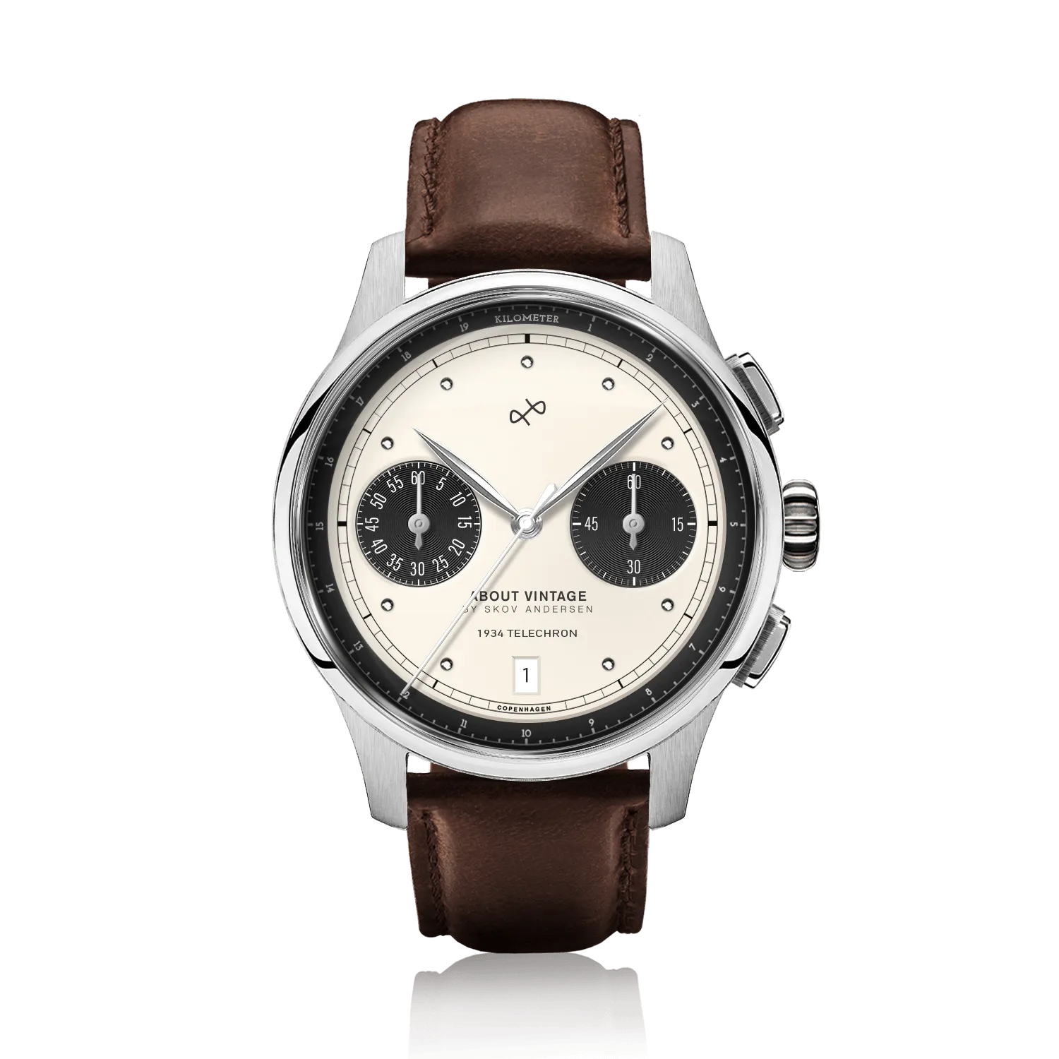 1934 Telechron, Steel / Off White & Black (B)
