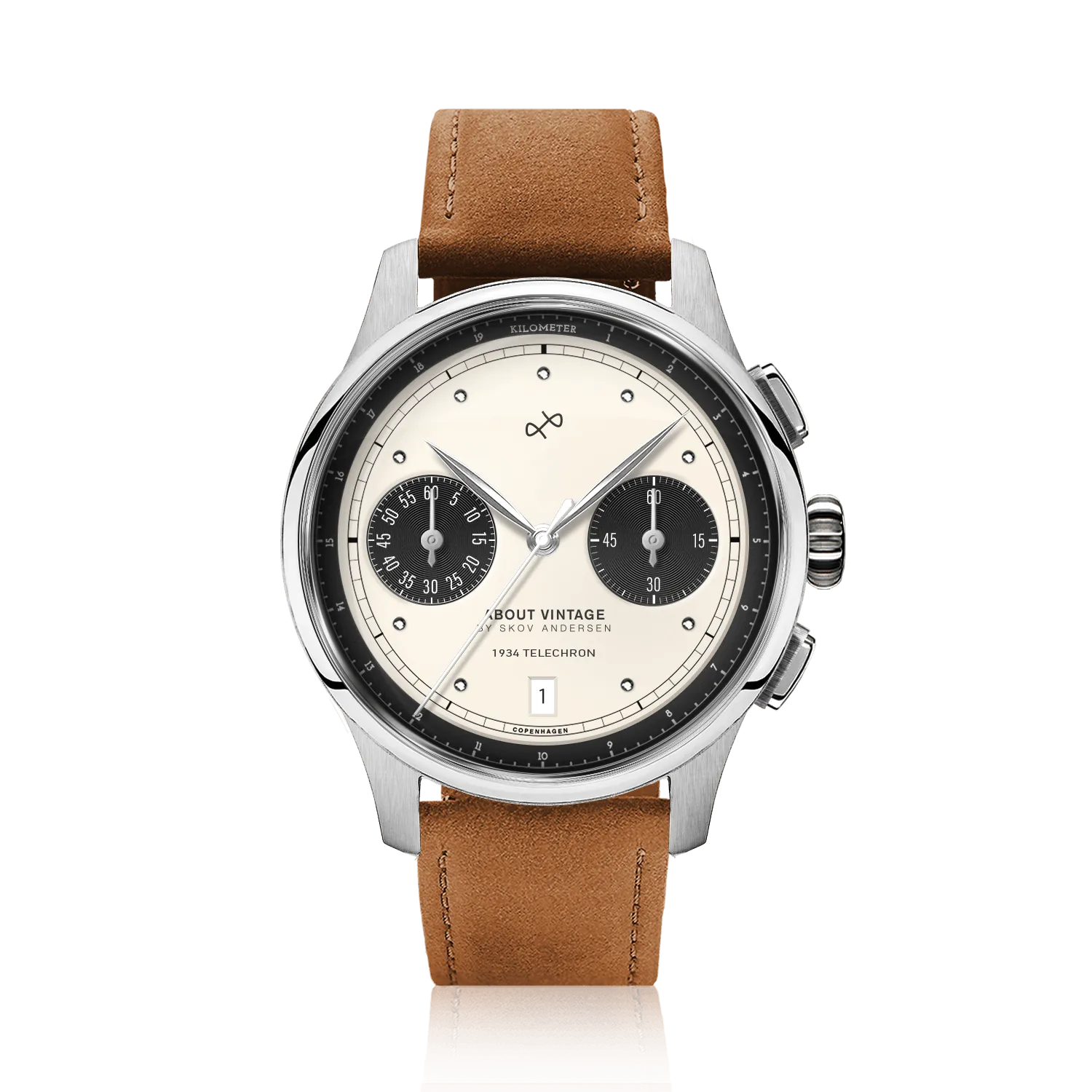 1934 Telechron, Steel / Off White & Black (B)