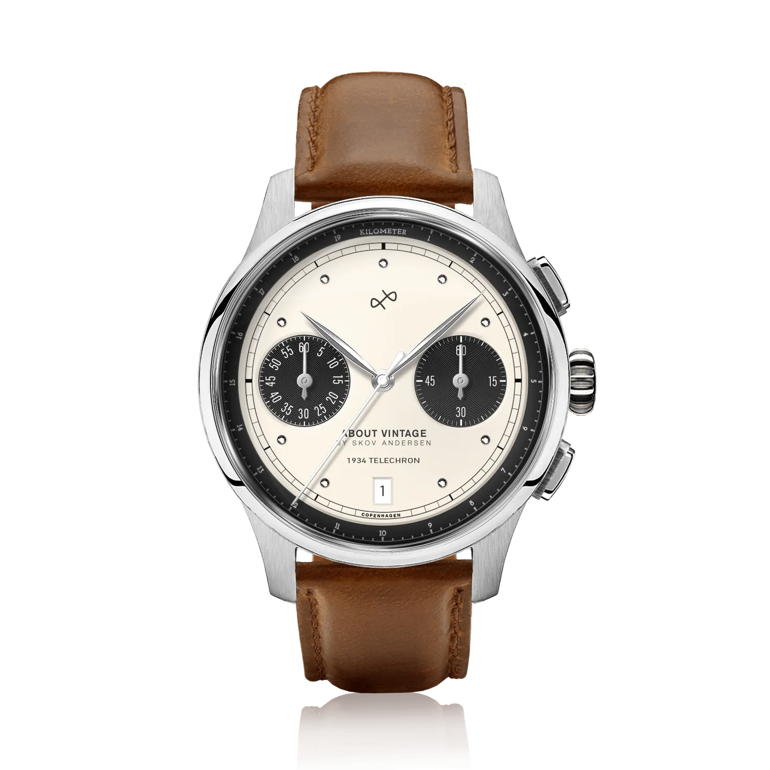 1934 Telechron, Steel / Off White & Black (B)