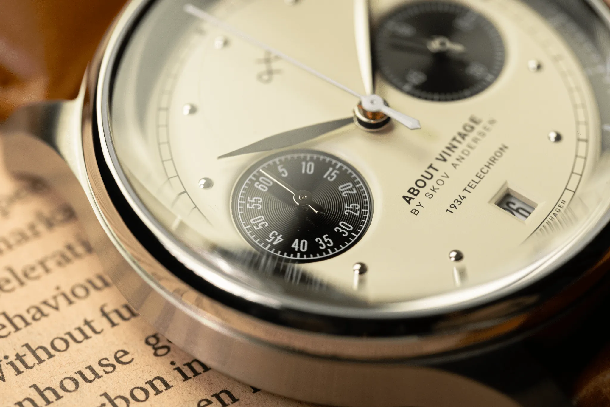 1934 Telechron, Steel / Off White & Black (B)