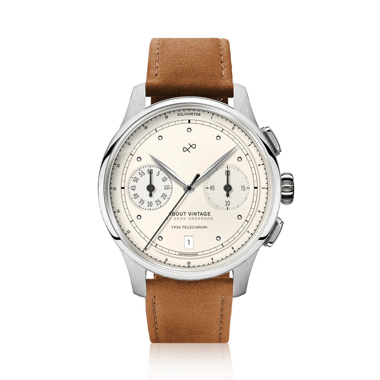 1934 Telechron, Steel / Off White (B)