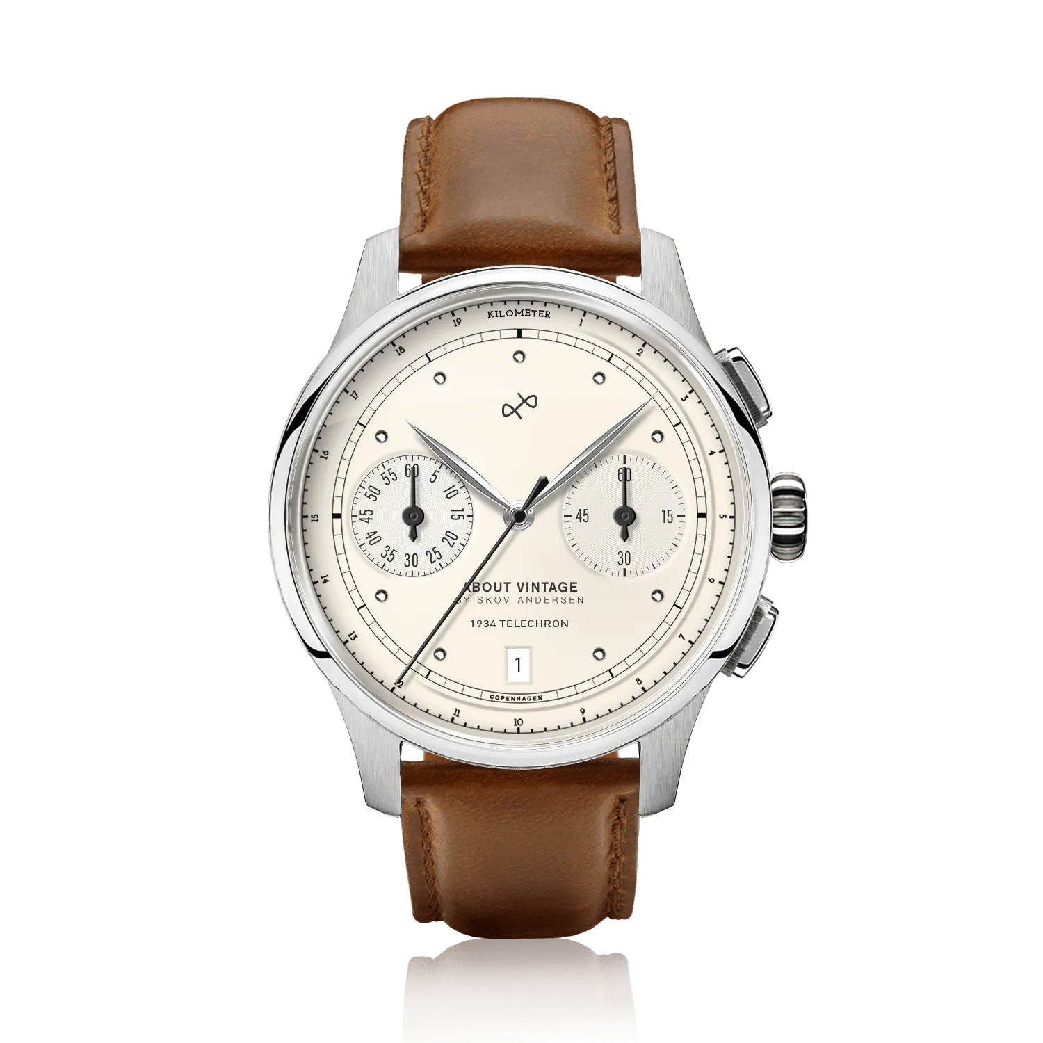 1934 Telechron, Steel / Off White (B)
