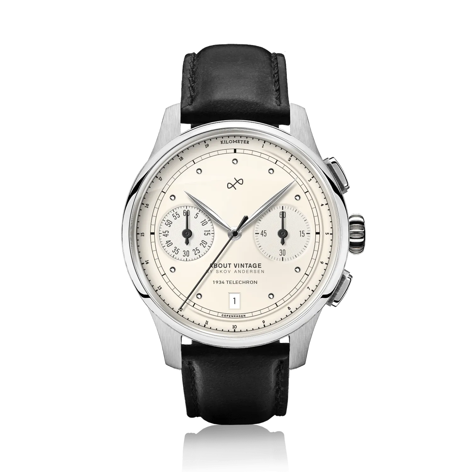 1934 Telechron, Steel / Off White (B)