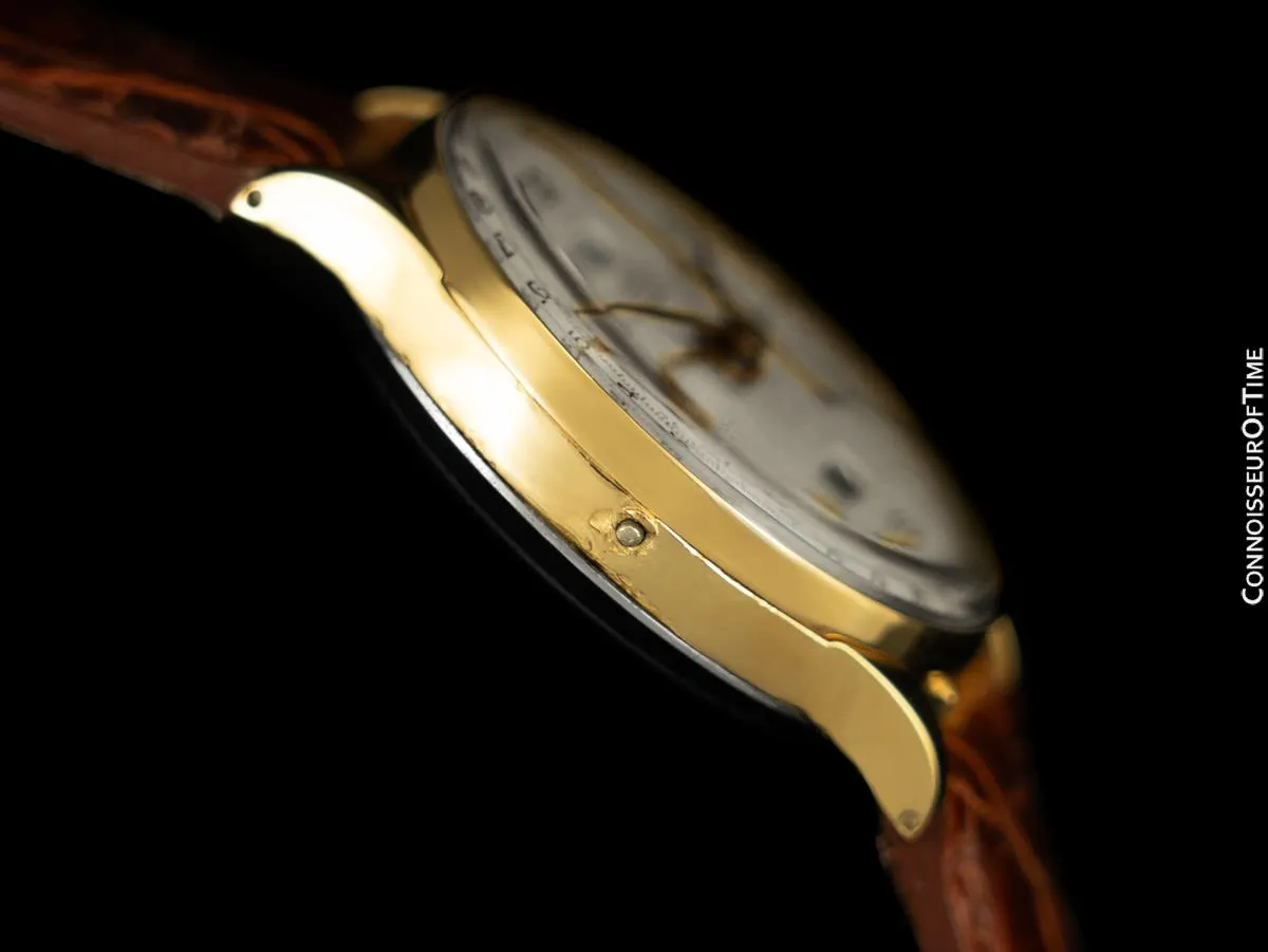 1940's Angelus Vintage Large Mens Triple Calendar Chronograph, 18K Gold Plated - The Chronodato