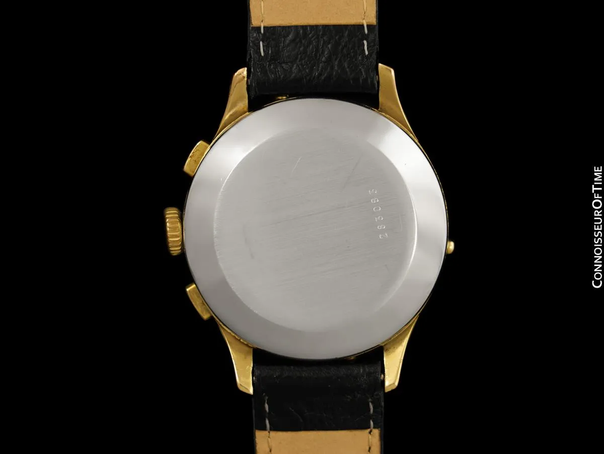 1940's Angelus Vintage Large Mens Triple Calendar Chronograph, 18K Gold Plated - The Chronodato