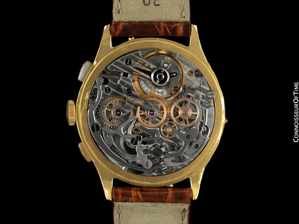 1940's Angelus Vintage Large Mens Triple Calendar Chronograph, 18K Gold Plated - The Chronodato