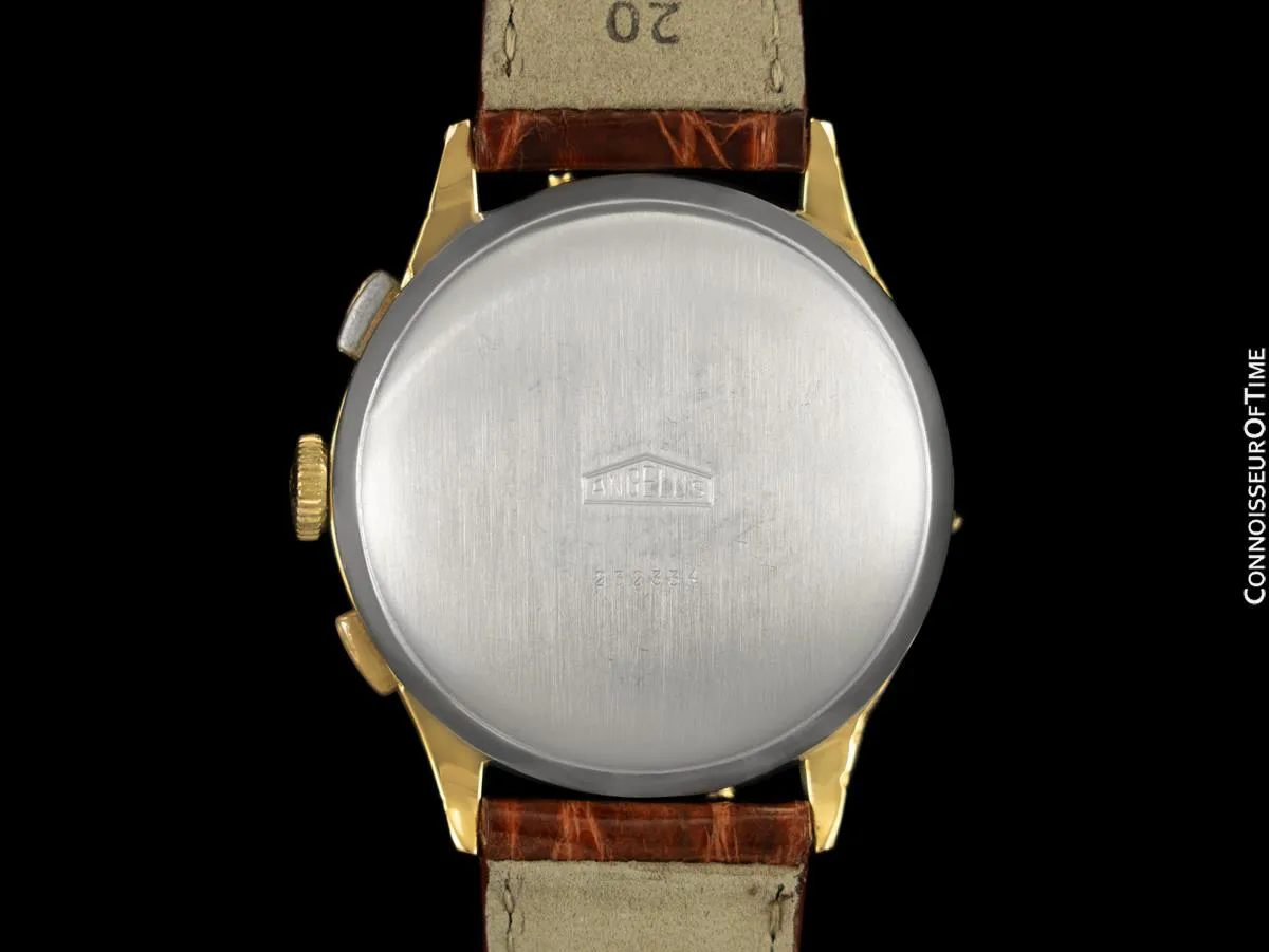 1940's Angelus Vintage Large Mens Triple Calendar Chronograph, 18K Gold Plated - The Chronodato