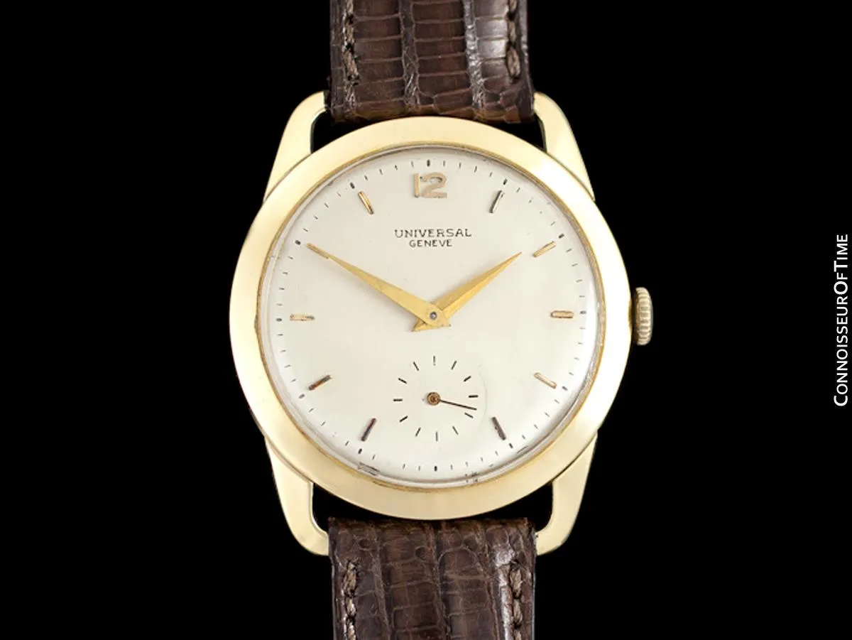 1947 Universal Geneve Vintage Mens Full Size Dress Watch - 18K Gold