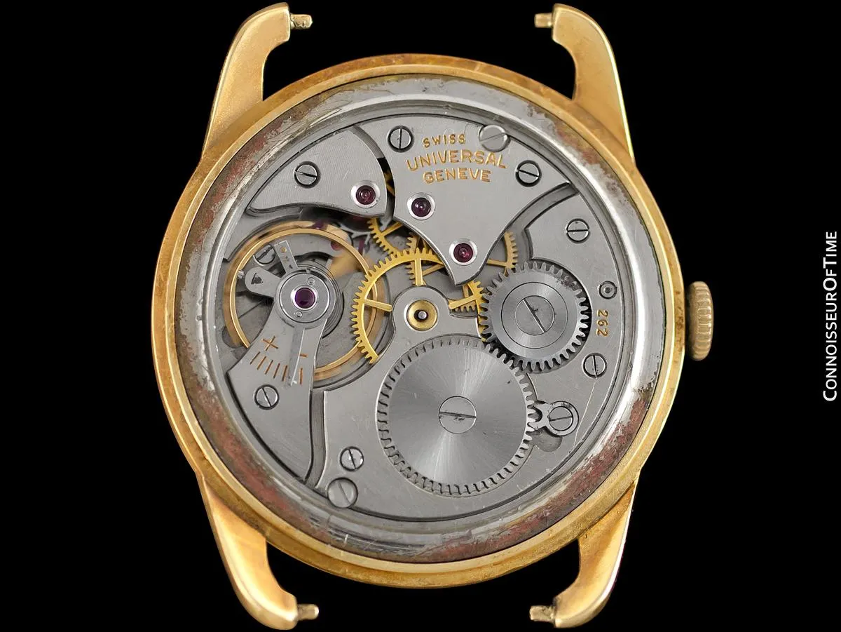 1947 Universal Geneve Vintage Mens Full Size Dress Watch - 18K Gold