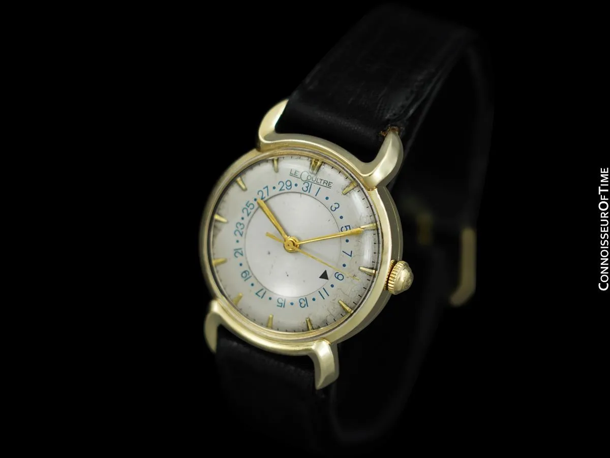 1954 Jaeger-LeCoultre Vintage Calendar Date Mens Watch - 14K Solid Gold