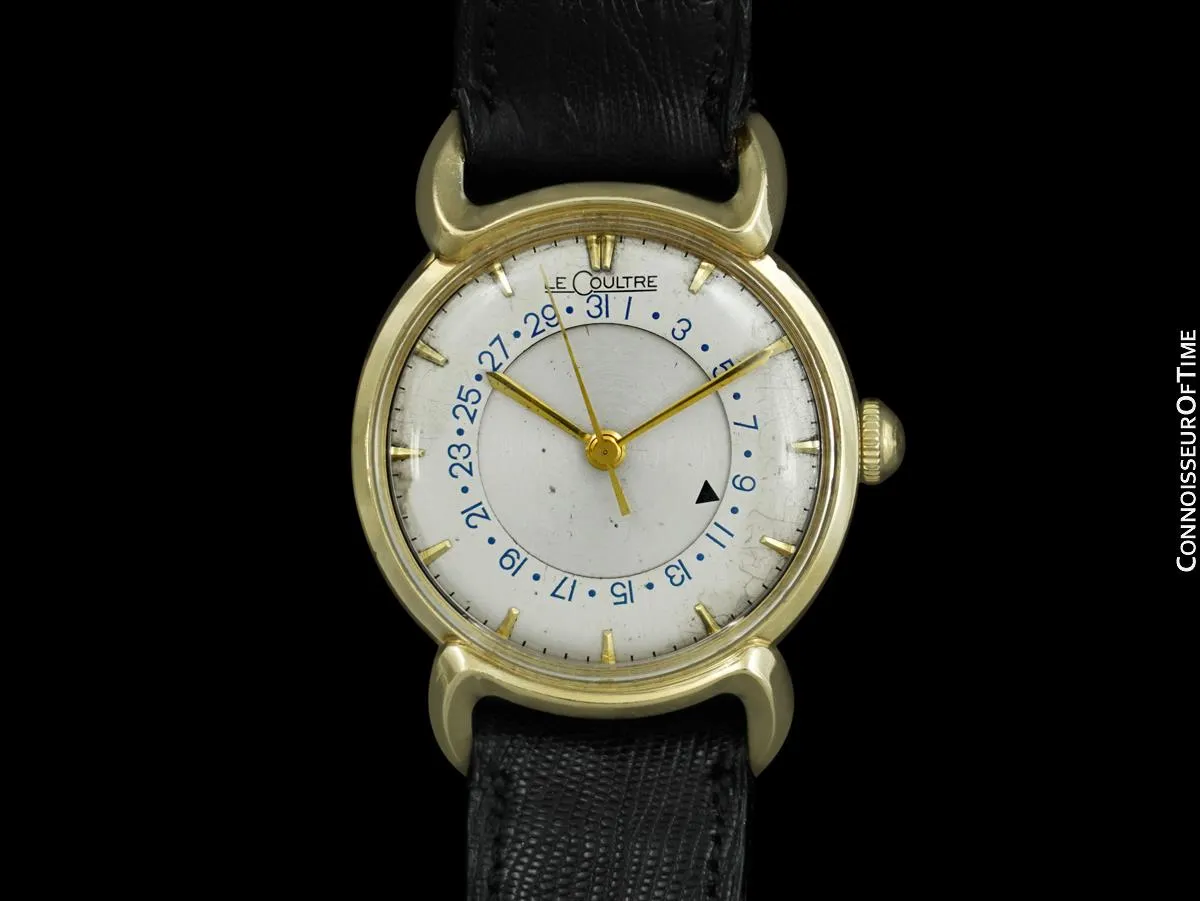 1954 Jaeger-LeCoultre Vintage Calendar Date Mens Watch - 14K Solid Gold