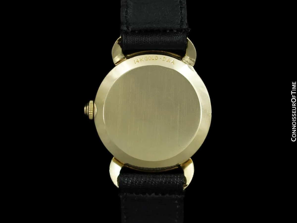 1954 Jaeger-LeCoultre Vintage Calendar Date Mens Watch - 14K Solid Gold