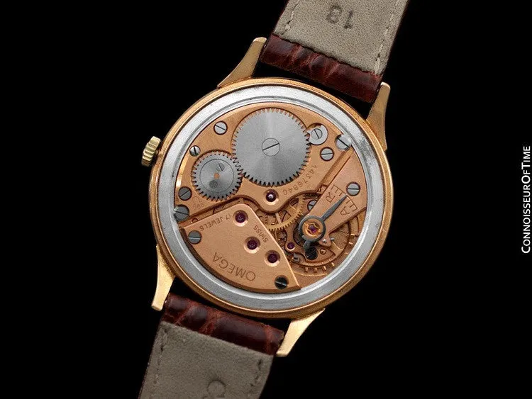 1955 Omega Vintage Mens 30T2 Based Dress Watch, Large Size - 14K Rose Gold