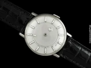 1958 Jaeger-LeCoultre / Vacheron & Constantin Vintage Galaxy Mystery Dial - 14K White Gold & Diamonds