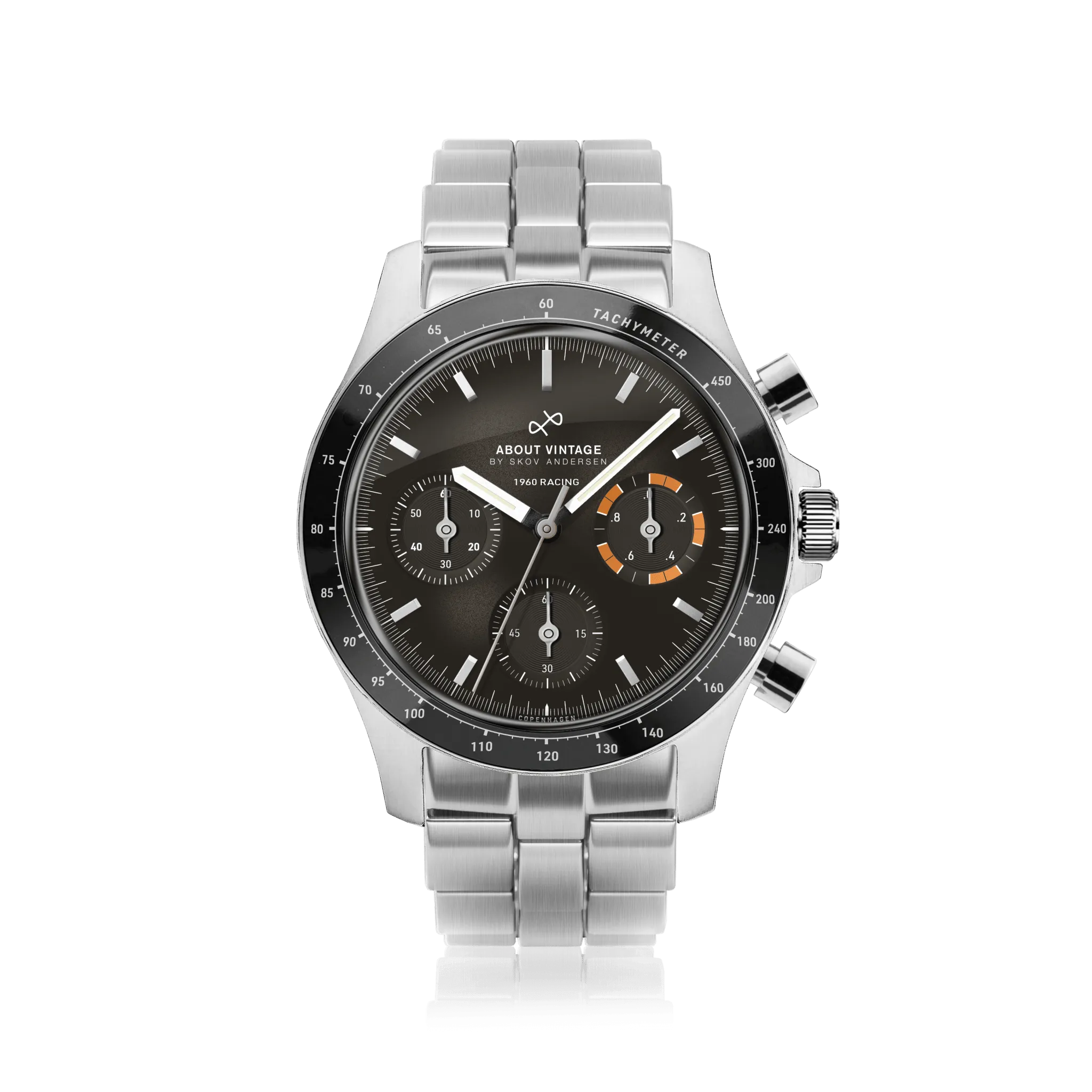 1960 Racing Chronograph, Steel / Black & Orange
