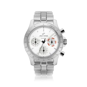 1960 Racing Chronograph, Steel / White & Deep Orange