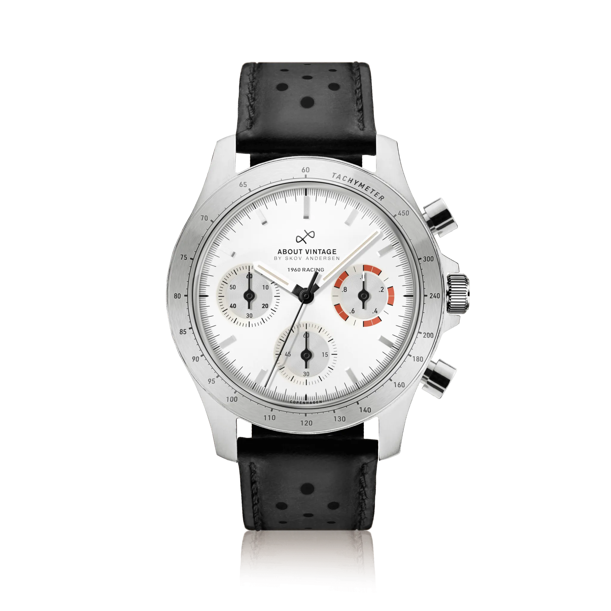1960 Racing Chronograph, Steel / White & Deep Orange