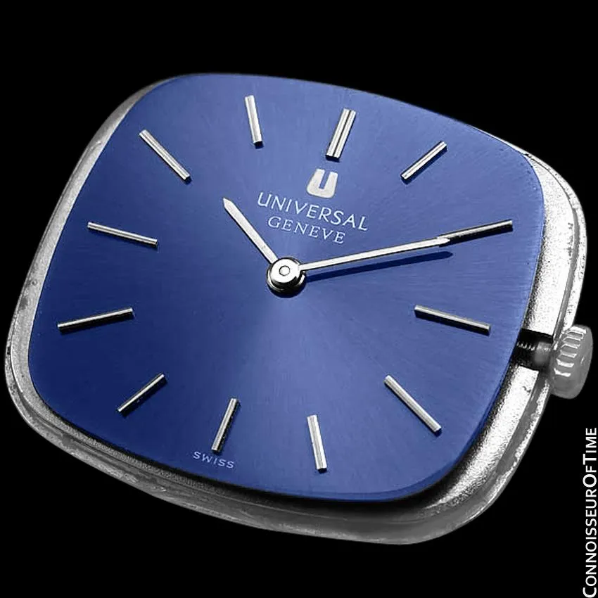 1960's Universal Geneve Vintage Mens Midsize Unisex Watch - Stainless Steel & Diamonds