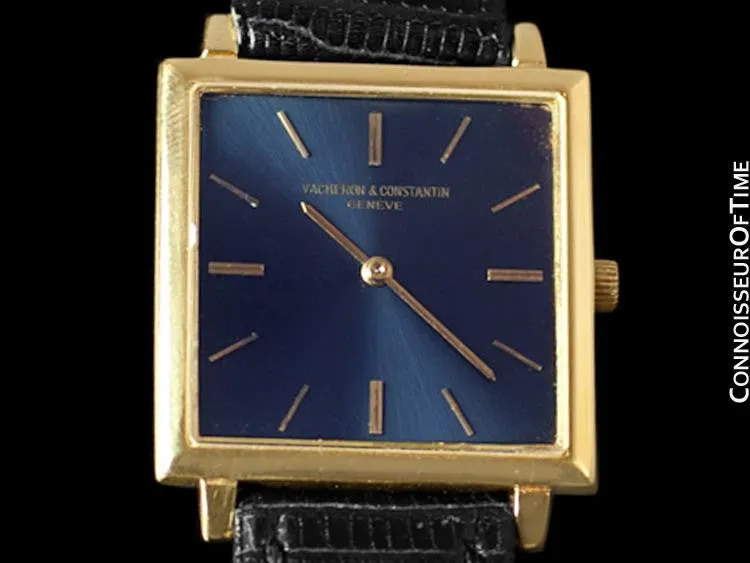 1960's Vacheron & Constantin "Extra-Flat" Vintage Mens Midsize Square Watch - 18K Gold