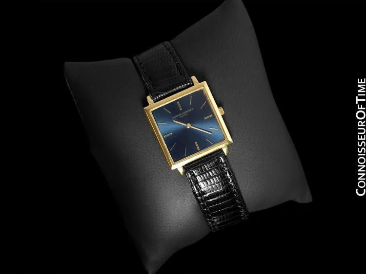 1960's Vacheron & Constantin "Extra-Flat" Vintage Mens Midsize Square Watch - 18K Gold