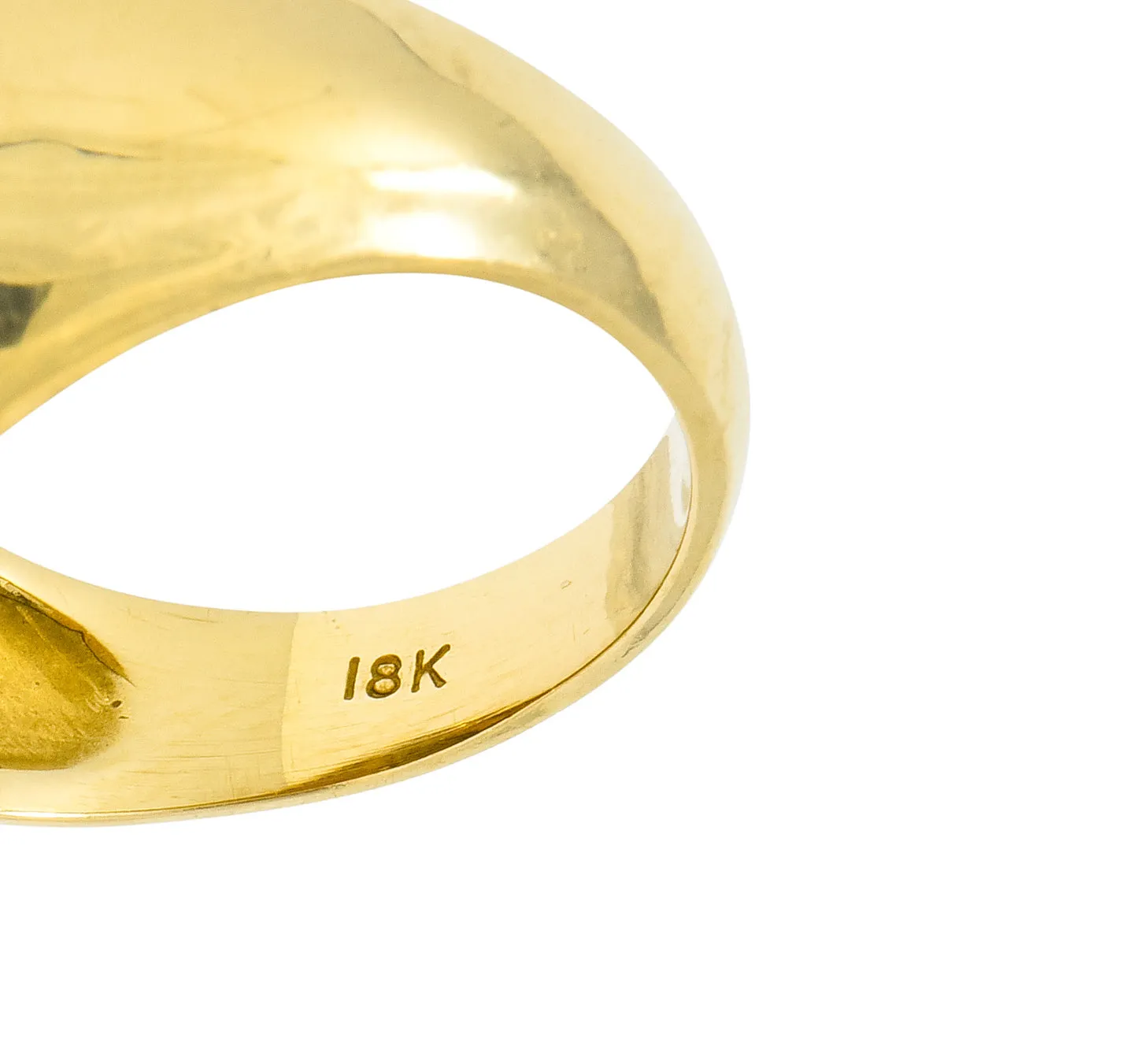 1960's Vintage Star Quartz 18 Karat Gold Belcher Set Statement Ring