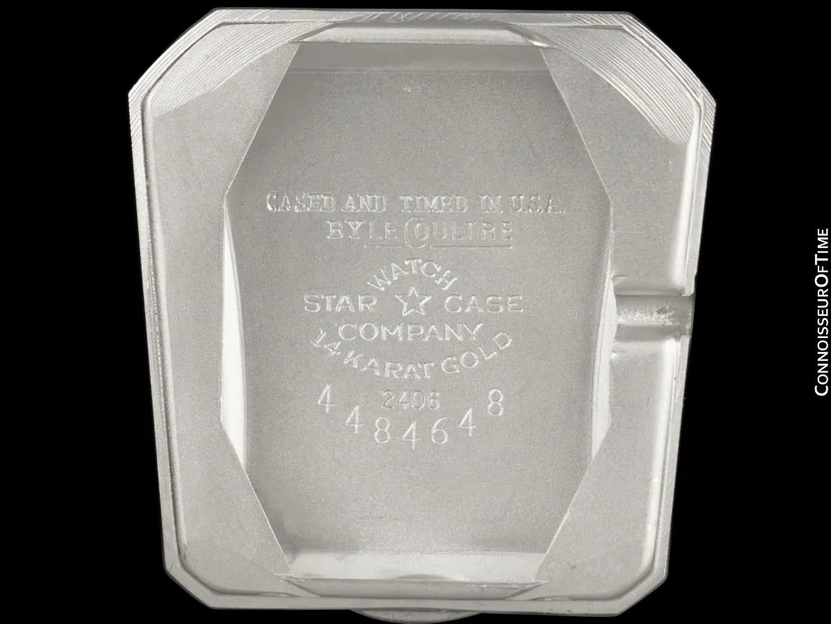 1962 Jaeger-LeCoultre Vintage Mens Asymmetrical Watch - 14K White Gold & Diamonds