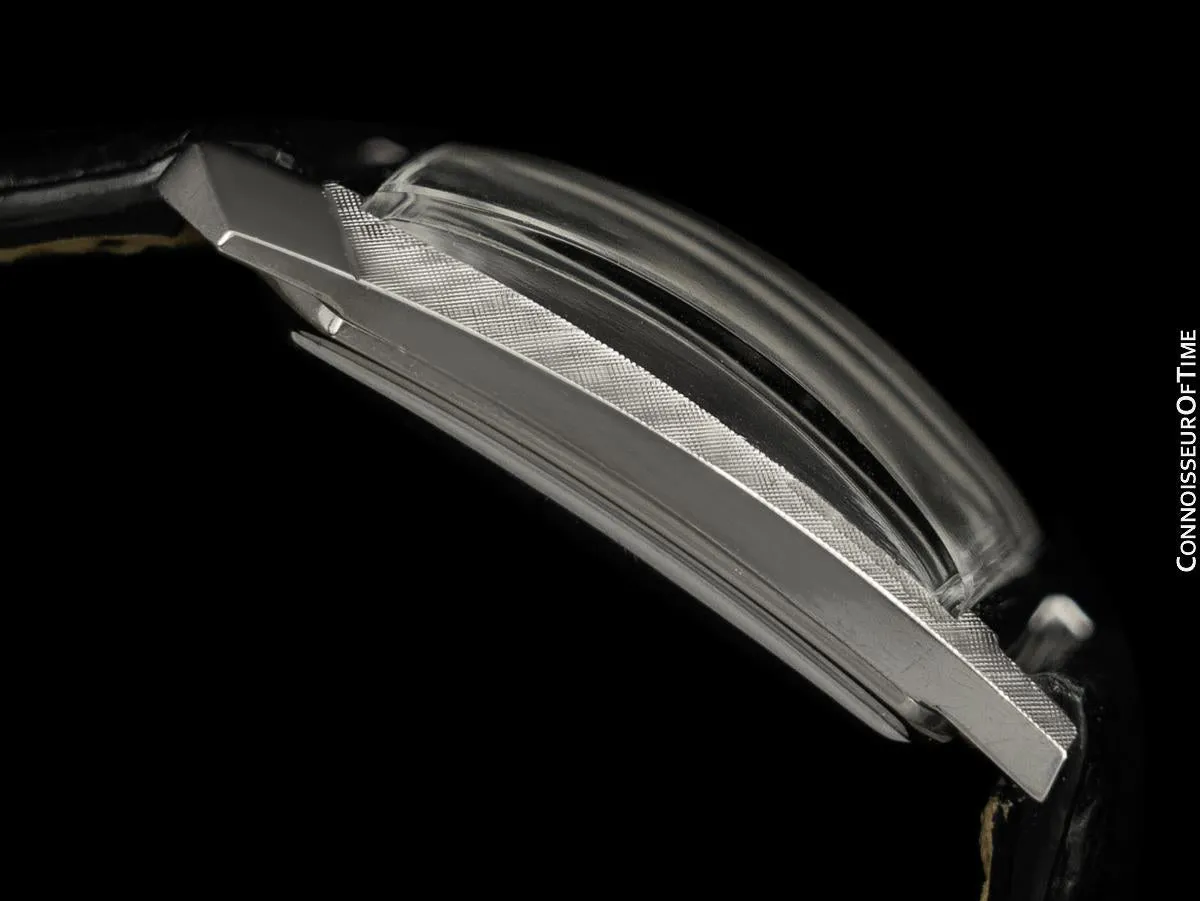 1962 Jaeger-LeCoultre Vintage Mens Asymmetrical Watch - 14K White Gold & Diamonds