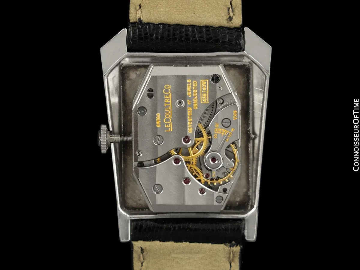 1962 Jaeger-LeCoultre Vintage Mens Asymmetrical Watch - 14K White Gold & Diamonds