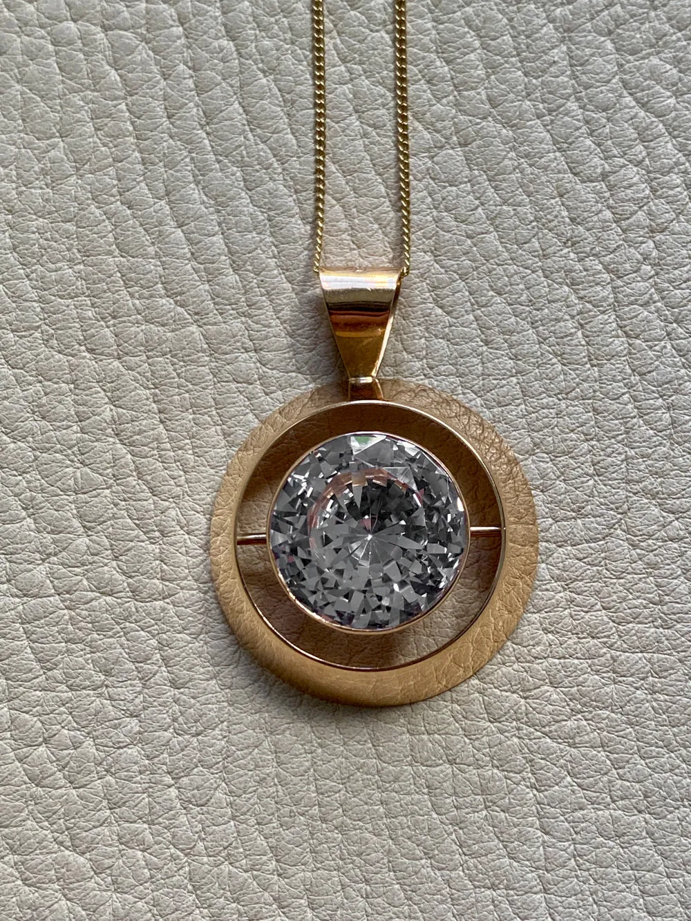 1964 Vintage Finnish Large Faceted Spinel Pendant Necklace by Pekka Ilmari Aulin in 14k Gold - 15.75 inch length