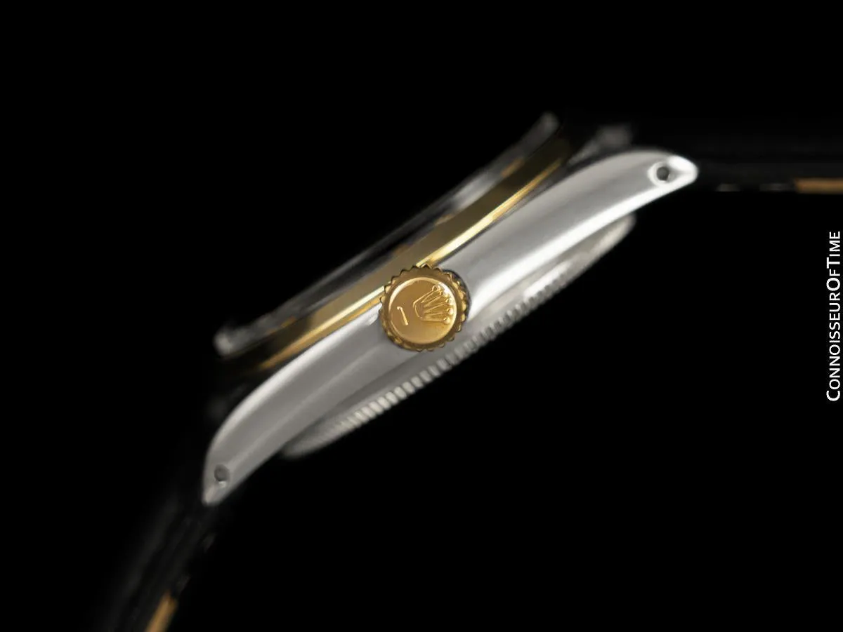 1968 Rolex Oyster Perpetual Mens Midsize Unisex 31mm Vintage Watch - 18K Gold, Stainless Steel & Diamonds