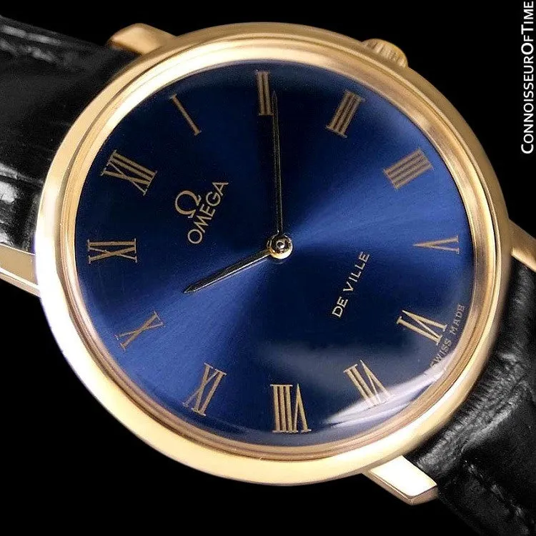1970 Omega De Ville Mens Midsize Ultra Thin Dress Watch - 18K Gold Plated and Stainless Steel