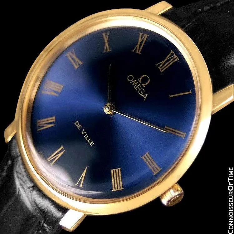 1970 Omega De Ville Mens Midsize Ultra Thin Dress Watch - 18K Gold Plated and Stainless Steel