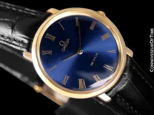 1970 Omega De Ville Mens Midsize Ultra Thin Dress Watch - 18K Gold Plated and Stainless Steel