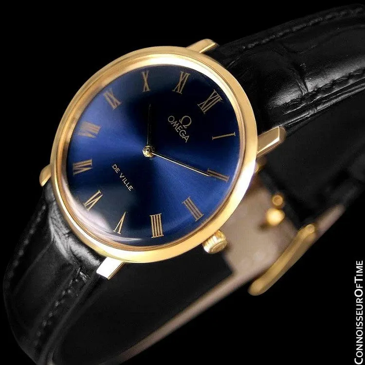 1970 Omega De Ville Mens Midsize Ultra Thin Dress Watch - 18K Gold Plated and Stainless Steel
