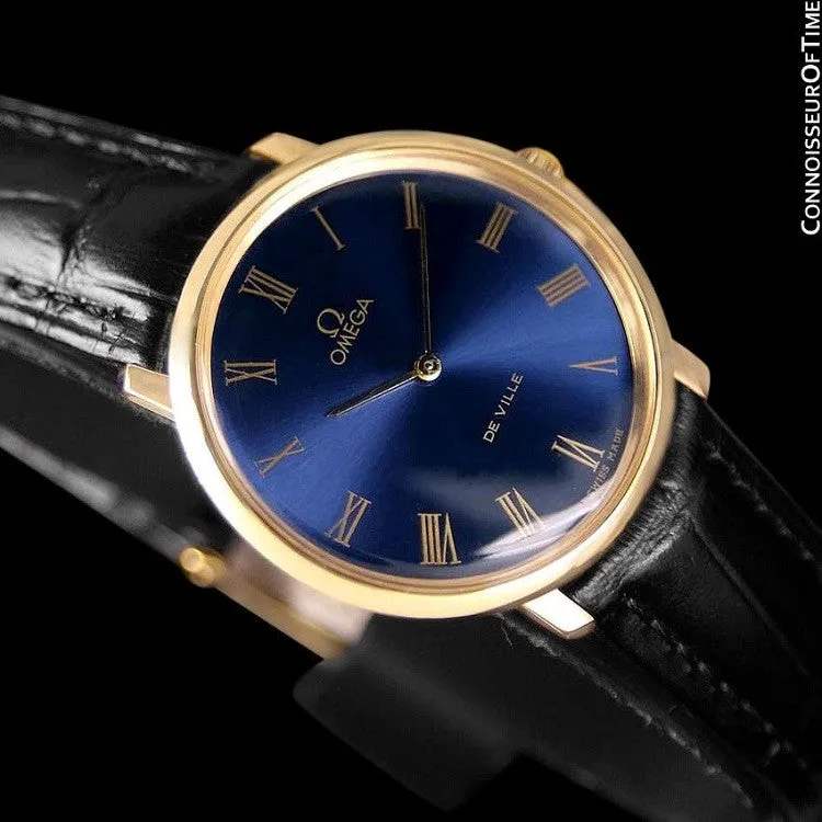 1970 Omega De Ville Mens Midsize Ultra Thin Dress Watch - 18K Gold Plated and Stainless Steel