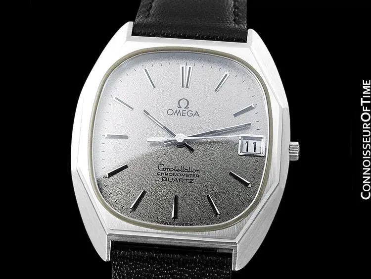 1970's Omega Constellation Chronometer Cool Vintage Mens Quartz Watch - Stainless Steel