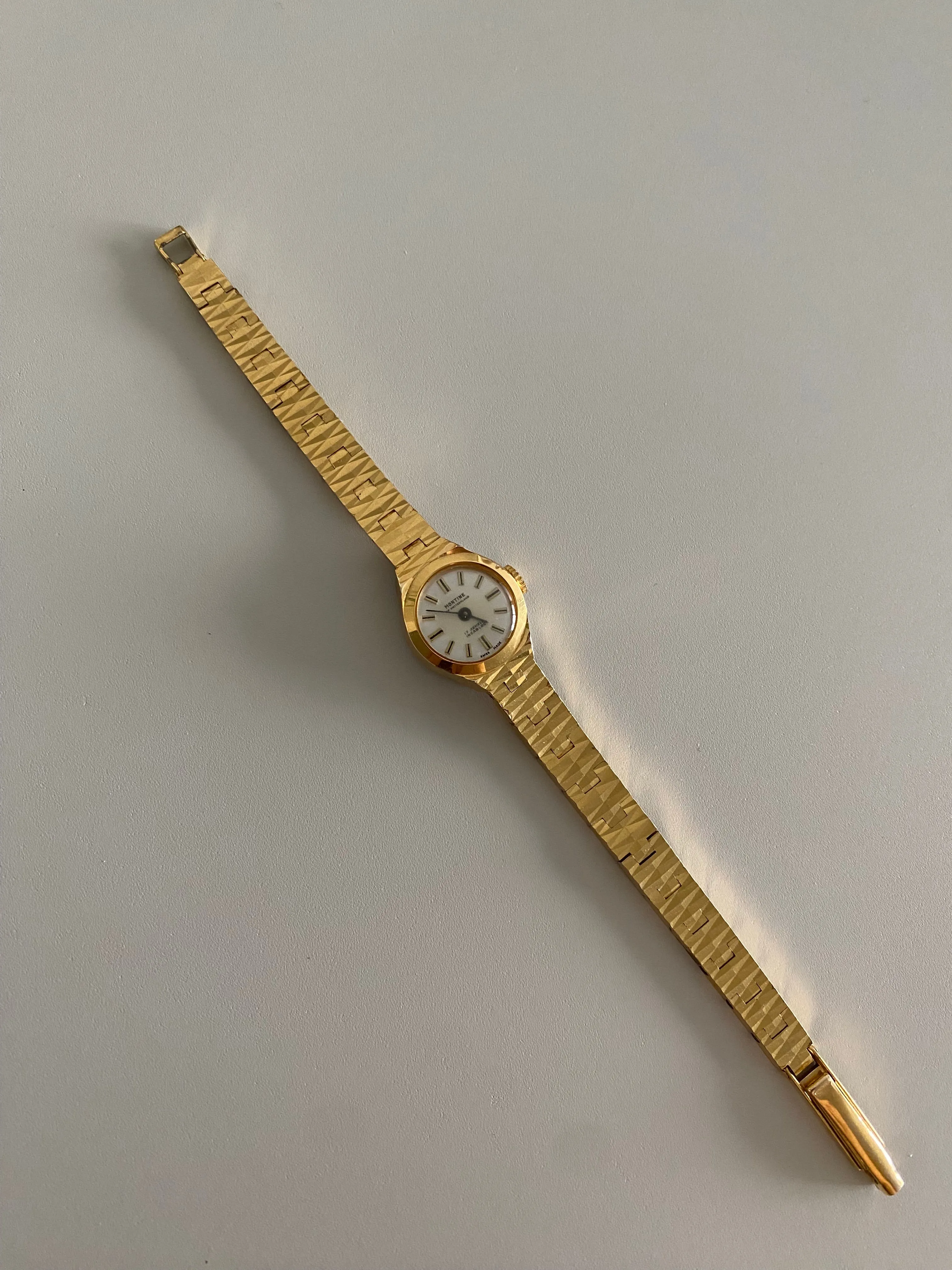 1970s Vintage Montine of Switzerland Gold Plated Mechanical Watch