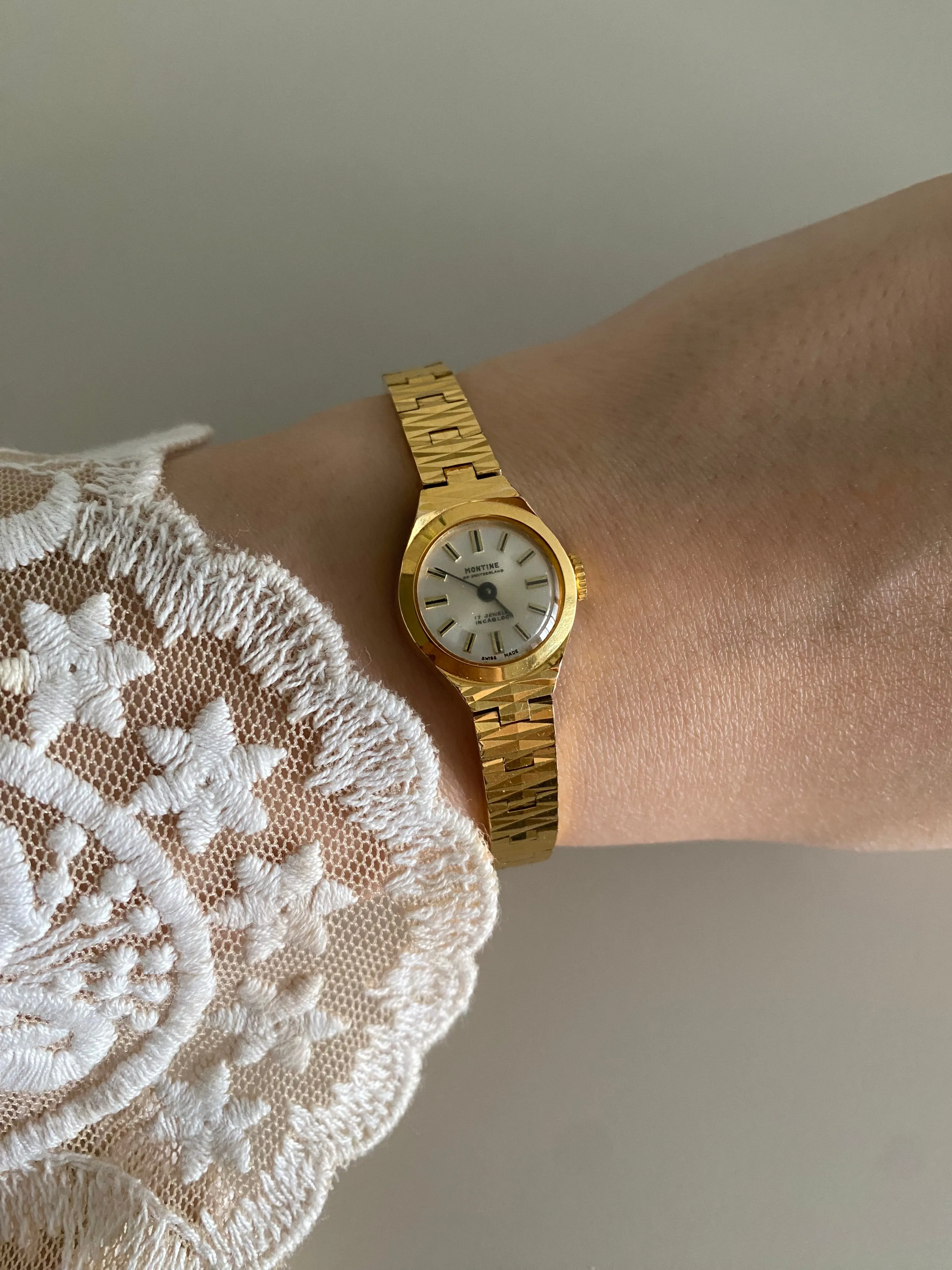 1970s Vintage Montine of Switzerland Gold Plated Mechanical Watch