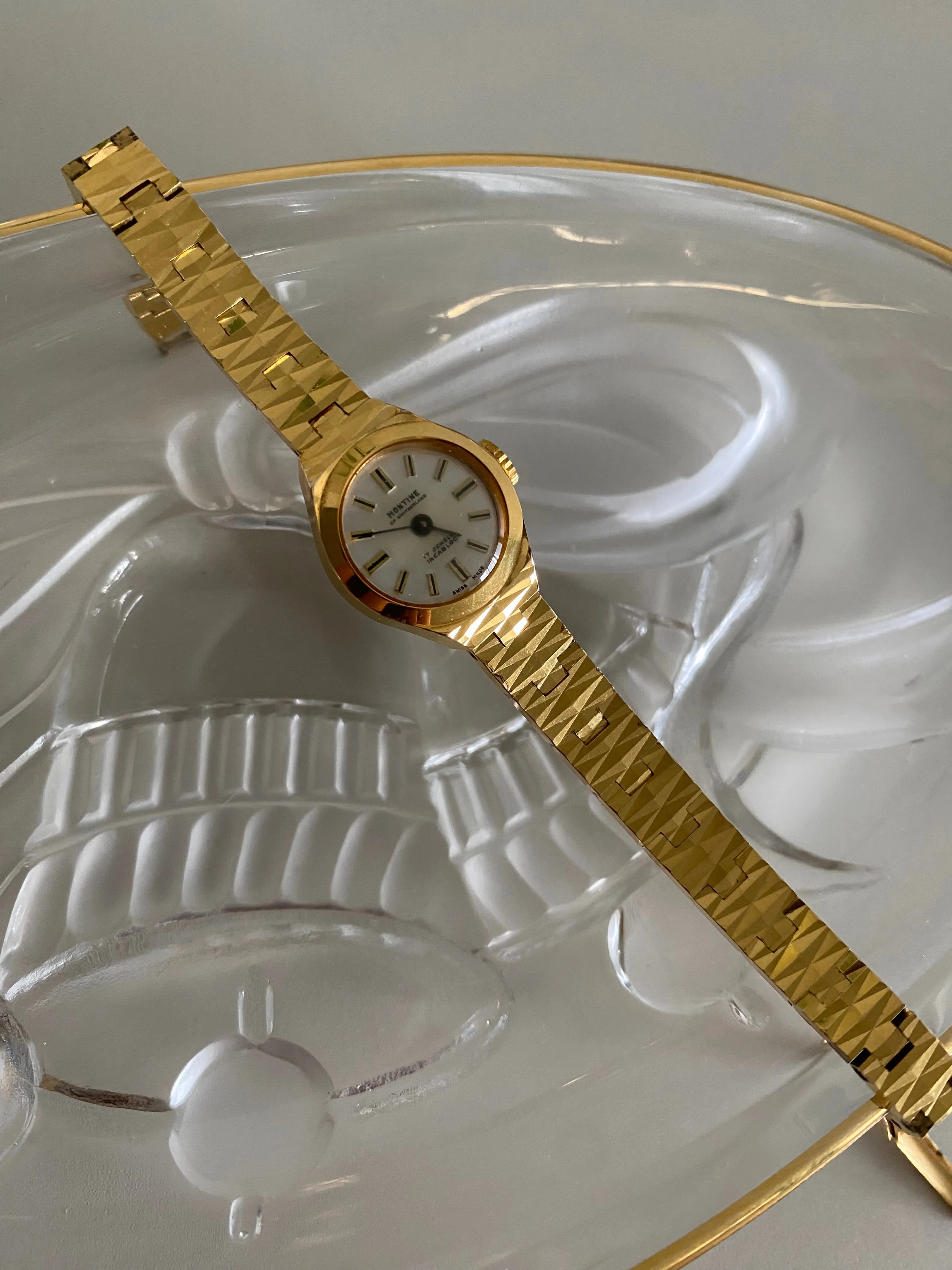 1970s Vintage Montine of Switzerland Gold Plated Mechanical Watch