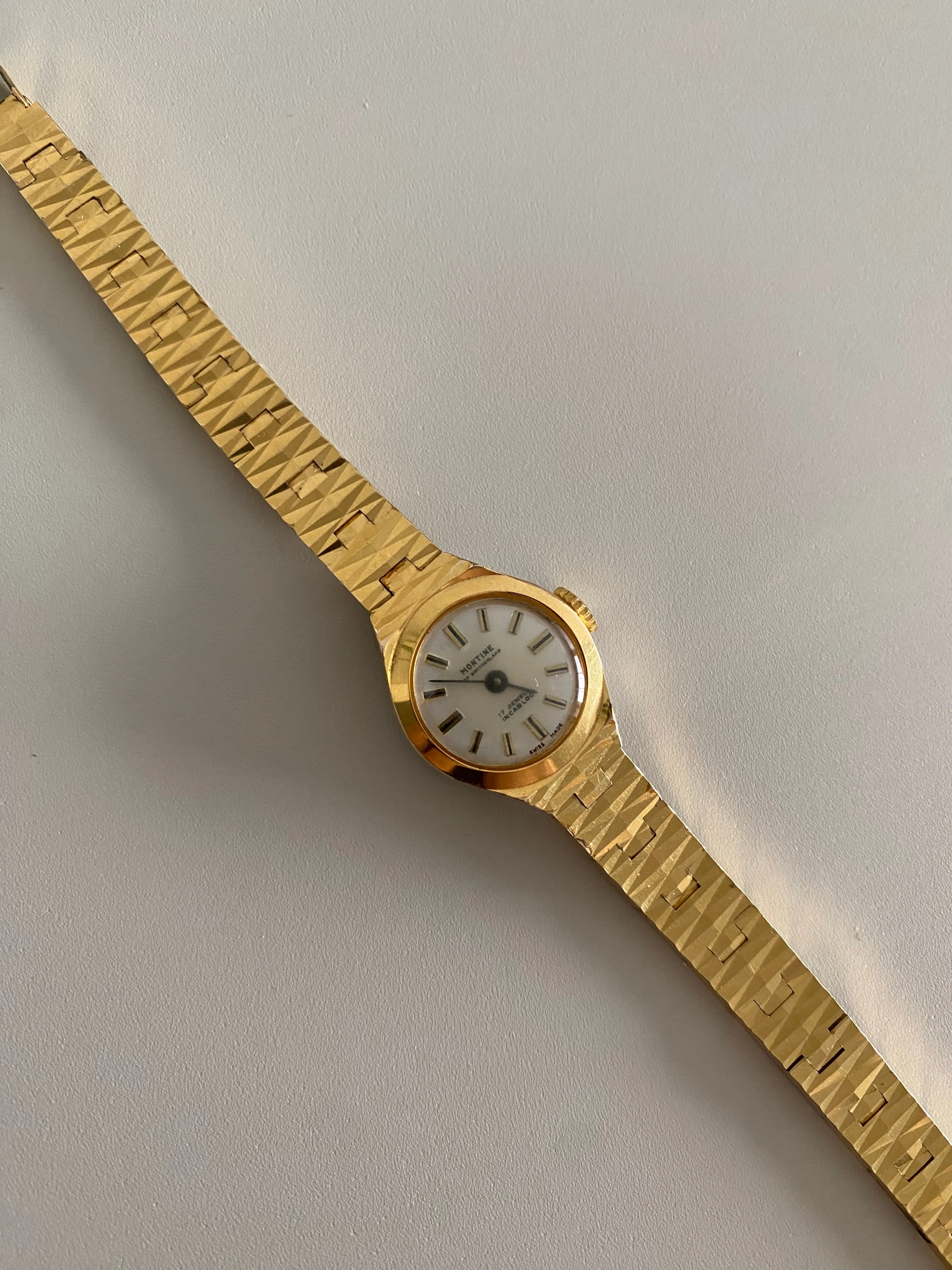 1970s Vintage Montine of Switzerland Gold Plated Mechanical Watch