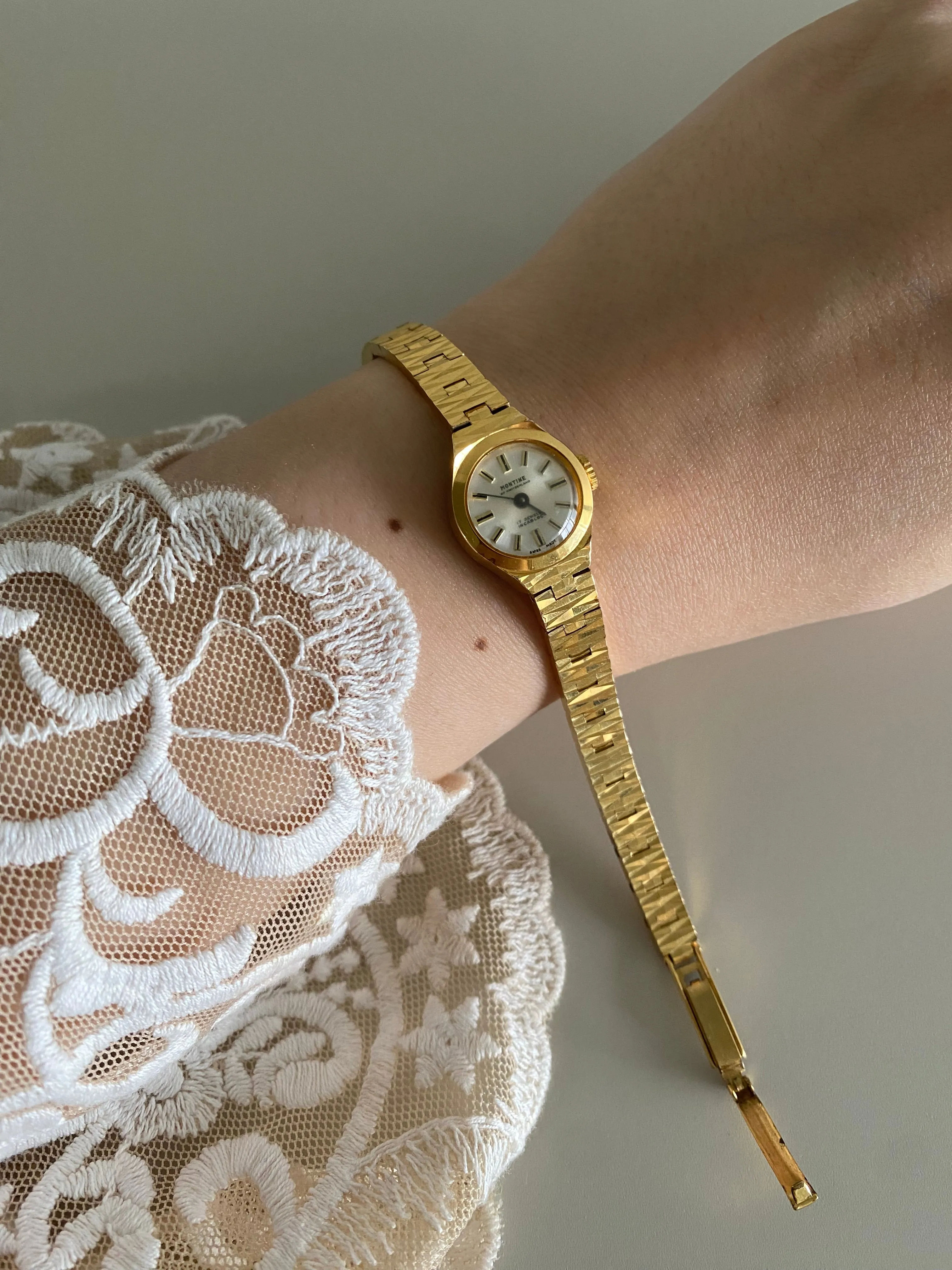 1970s Vintage Montine of Switzerland Gold Plated Mechanical Watch