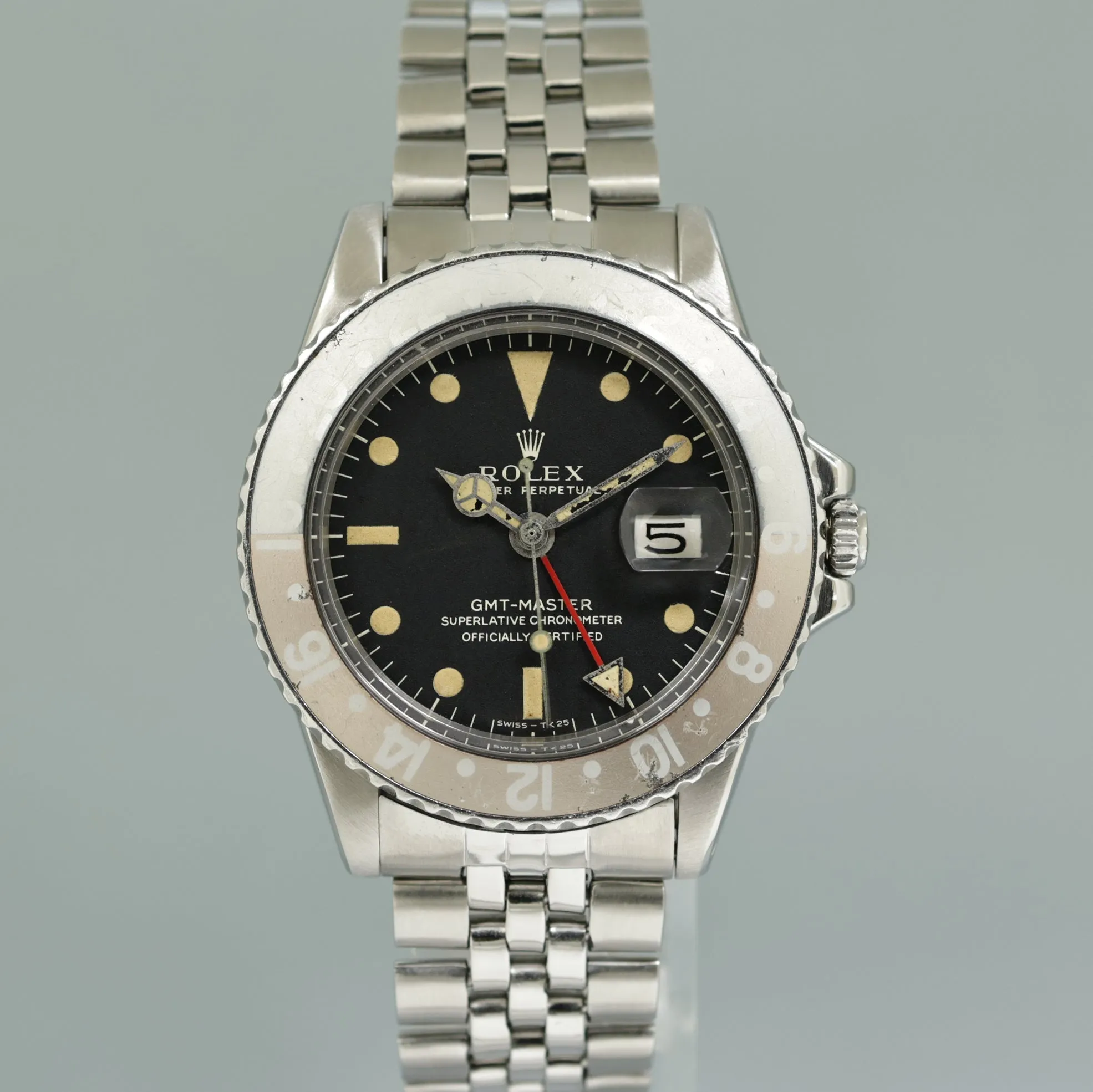 1971 Rolex GMT-Master Pepsi Blue Red Matte Dial Ghost 1675 Jubilee Steel Watch Box