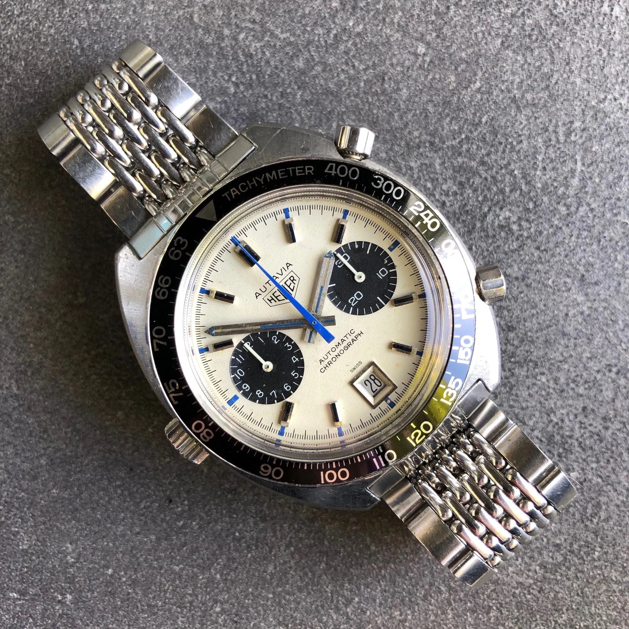 1972 Heuer Autavia 1163 Jo Siffert Mk. 6 Steel Chronograph Cal. 11 Wristwatch