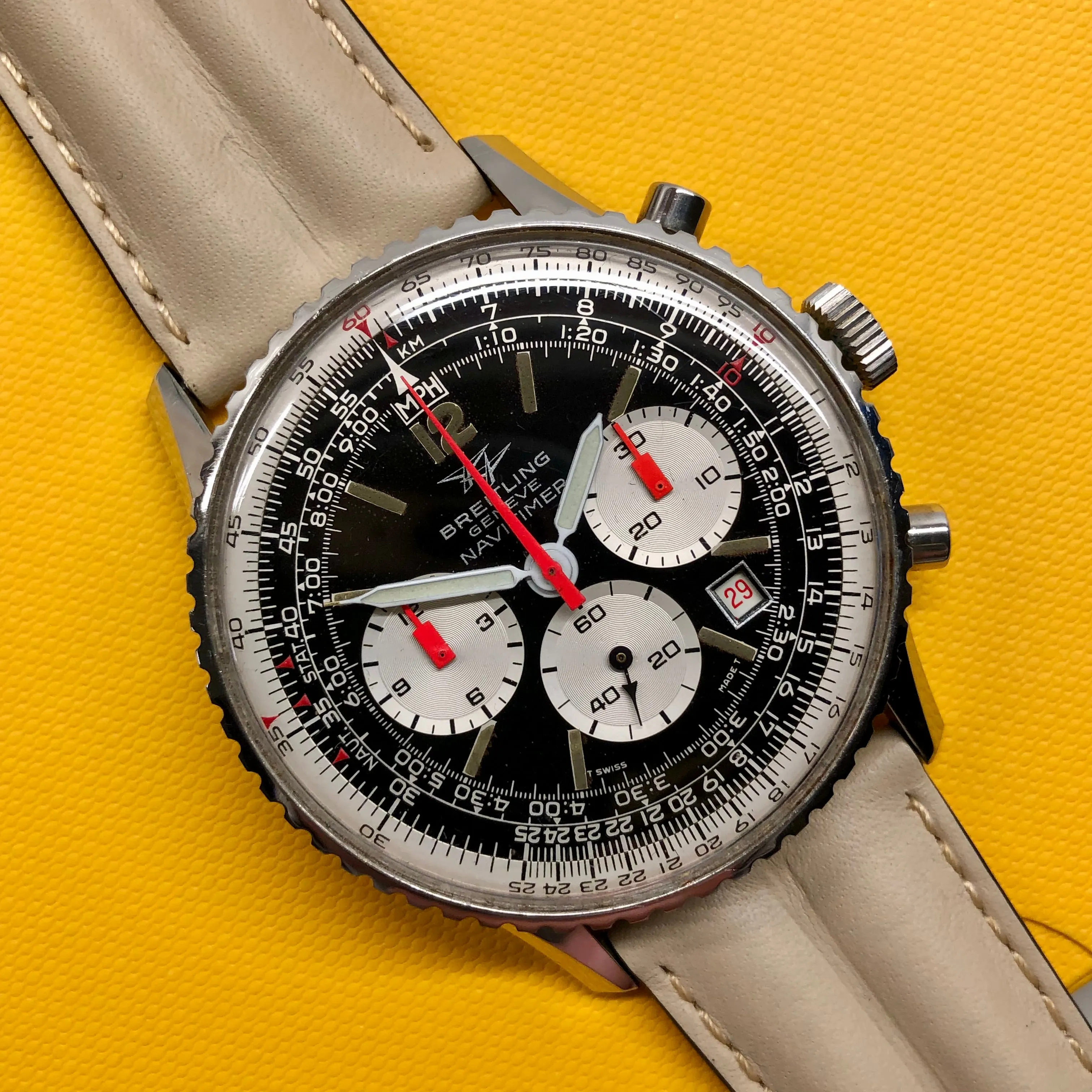 1973 Breitling Navitimer 8808 Vintage Steel Chronograph Unpolished 41mm Wristwatch
