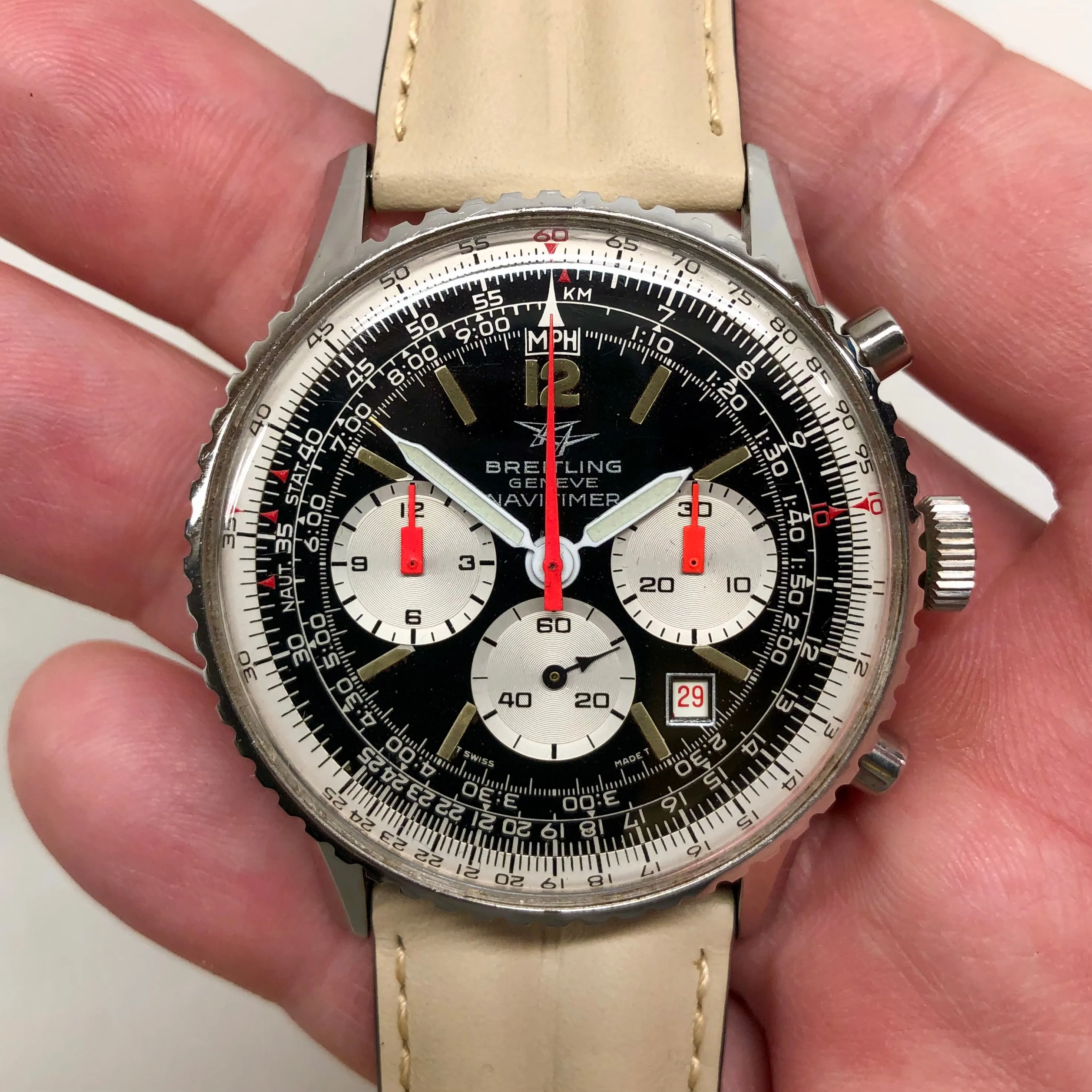 1973 Breitling Navitimer 8808 Vintage Steel Chronograph Unpolished 41mm Wristwatch